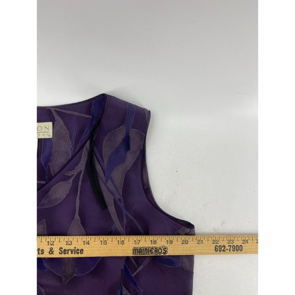 Norton McNaughton Purple Floral Sleeveless Maxi Dress Back Tie Size Large - Picture 11 of 15